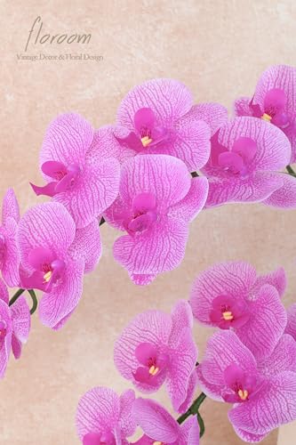 Floroom 2pcs Faux Phalaenopsis Orchid Fake Artificial Flower with Stems, Real Touch Large Blooms 40 Inch for DIY Bouquets, Wedding Centerpieces & Home Decor, Light Purple - color: Light Purple