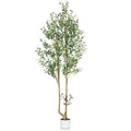HZXGCP Olive Tree Olive 7 feet, Artificial Olive Tree with White Pot, Fake Tree with 1882 Dense Leaves & 96 High-Simulated Olive Fruits - Easy Assembly, Low Maintenance (Olive Tree 7ft) - color: Olive Tree 7ft