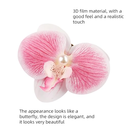 8pcs Hawaiian Flower Hair Clips for Women,Butterfly Orchid Hair Clips Fake Flower for thin thick hair Clips for Wedding Bridal Beach Party - color: 8pcs Butterfly Orchid Flower