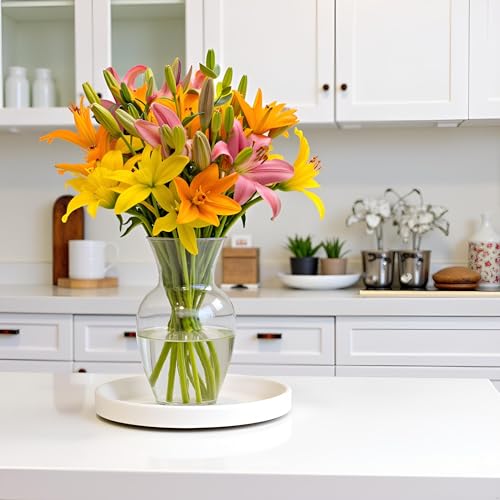 Stargazer Barn 10 Stem Sunrise Royal Lily Bouquet - Fresh Cut Flower Delivery, Hand-Tied in the USA, Gift for Birthday, Anniversary, Sympathy or Home Decor - Vase Not Included - color: Yellow/Orange/Pink
