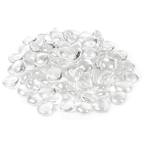 Houseables Glass Marbles, Glass Beads for Vases, Marbles for Vases, 5LB, 500-600, Clear Beads, Clear Gems, Fillers for Centerpieces, Decorative Rocks, Flat, Stones, Pebbles, Crafts, Plants, Fish Bowl - color: Clear, size: 5LBS