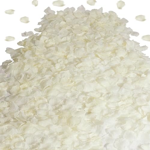 SITUMEIZI 1500PCS Rose Petals for Romantic Night for Her Set Wedding Party Decoration Marriage Proposals Decor Flowers Petals Fake Rose Artificial Silk Rose Petals(Ivory White) - color: Ivory White, size: 1500