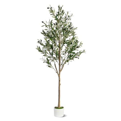 5FT Artificial Olive Tree, Indoor Faux Olive Tree Fake Potted Silk Olive Tree Plants with Lifelike Branches & Fruits for Home Office Decor - color: Olive Tree, size: 5ft