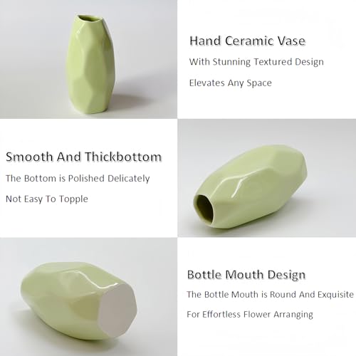 Simple Vase for Flowers Plants, Small Cute Flower Vase for Modern Table Shelf Home Decor Wedding Boho Decor, Farmhouse (6pc-BGZ-Green) - color: 6pc-bgz-green