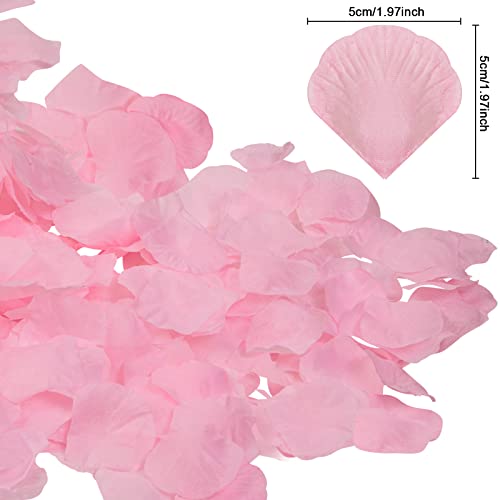 Ouddy Decor 5000 Pcs Rose Petals Artificial Flower for Valentine's Wedding Decor Romantic Night Event Anniversary Shower Engagement Party Home Decorations, Pink - color: Pink
