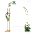 Vincidern 2pcs Curved Wedding Arch Backdrop Stand, Half Moon Arch Stand for Wedding, Engagement, Bridal Shower, Birthday Party Decorations, Indoor & Outdoor Use (Gold,5.9ft,6.9ft) - size: 5.9ft,6.9ft (2pcs)