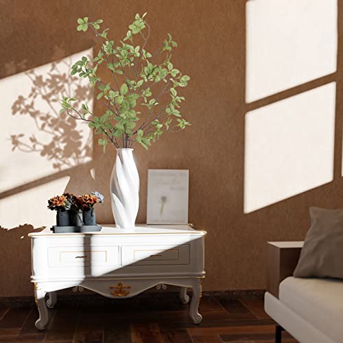 2 pcs Artificial Greenery Stems, 41.3’’ Tall Fake Plants Branches Faux Greenery Ficus Twig Leaf for Home Garden Shop Office Desk Decoration - color: Green, size: 2Pcs