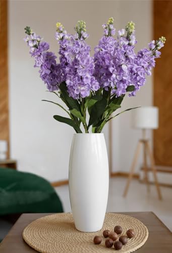IPOPU Artificial Flowers Snapdragon Silk Flowers, 6PCS Antirrhinum Purple Delphinium Fake Flowers 31.50'' Long Stem Larkspur Faux Flowers for Wedding Table Centerpieces Vase Home Party Decor (Purple) - color: Purple