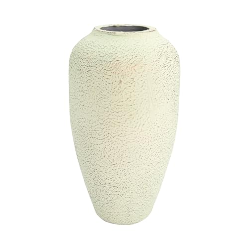 Hosley Metal Vase for Home Decor-Light Green with Gold Brushing, Farmhouse Vase with Elegant Design for Living Room, Home, or Office, 11-Inch Tall, for Housewarming - color: Light Green With Gold Brushing