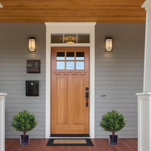 Artificial Cedar Tree - 2pcs Faux Shrub Plants, Hand Trimmed, UV Resistant, Low Maintenance, Suitable for Indoor and Outdoor Decoration (16.5 inches) - size: 16.5in