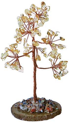 Mina Heal Healing Crystals Tree/Bonsai Tree for Home Decor, Room Decor and Office Desk, Spiritual Gifts for Energy Healing, Good Luck Gifts for Wealth & Prosperity, and Decorative Home Accessories - color: Yellow Quartz (Yellow)