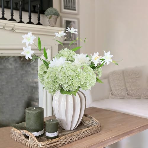 Coferset 4pcs Light Green Lifelike Hydrangea Artificial Flowers 22inch Real Touch Faux Hydrangea Flower Stem for Home Party Wedding Floral Filler Arrangements Ceterpieces Bouquets - color: Light Green, size: 4pcs