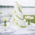 Norme 7 Pcs Cake Flowers Toppers White Calla Lily Artificial Faux Flowers Decor for Wedding Cakes, Birthday, Baby Shower & Baptism Party Decorations, 24.8" & 19.7" Floral Theme Cake Decor - style: Calla Lily