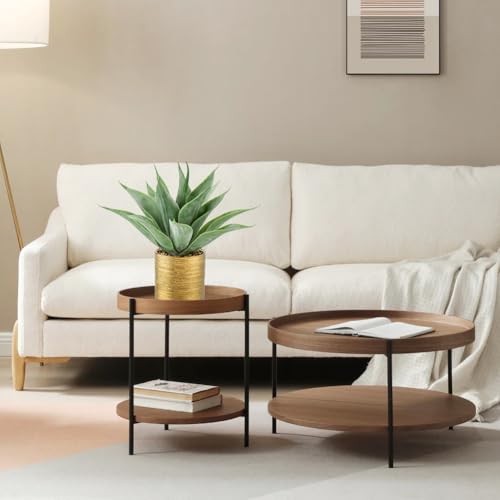 Large Faux Agave Plants Artificial Aloe Plant Fake Succulent Plants in Pot Realistic Agave Plant Artificial Potted Plants for Home Living Room Table Office Desk Bathroom Indoor Decor(Brushed Gold) - color: Agave -Brushed Gold
