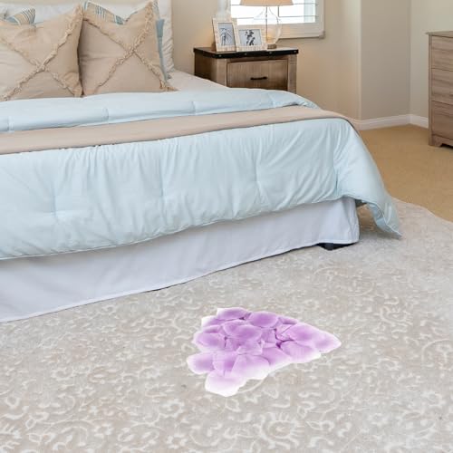 JHFGJGH 500 Pcs Exquisite Light Purple Rose Petals, Emulation Silk Rose Petals, Artificial Flower Petals for Romantic Nights, Weddings, Events, and Valentine's Day Deco (Light Purple) - color: Light Purple