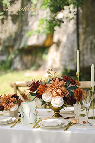 Lookein Artificial Flowers for DIY Wedding Decoration Bridal Bouquet Table Centerpieces Flower Garland Arch Flower Decoration Home Decor, Rustic Terracotta - color: Rustic Terracotta