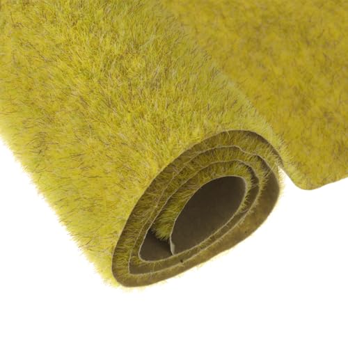 MECCANIXITY 5pcs Artificial Model Grass Mat 14" x 20"(35cm x 50cm) Golden Yellow Small Realistic Fake Turf for Garden Lawn Decoration Model - color: Golden Yellow