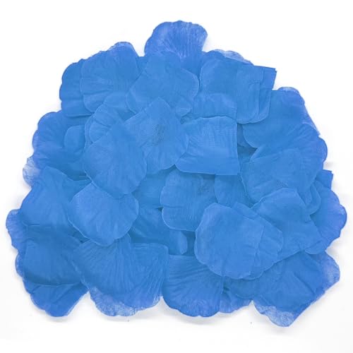 500 Pcs Exquisite Light Blue Rose Petals, Emulation Silk Rose Petals, Artificial Flower Petal for Romantic Nights, Weddings, Events, and Valentine's Day Deco (Light Blue) - color: Light Blue