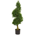 Nearly Natural 4ft. Spiral Boxwood Artificial Tree, UV Resistant (Indoor/Outdoor)