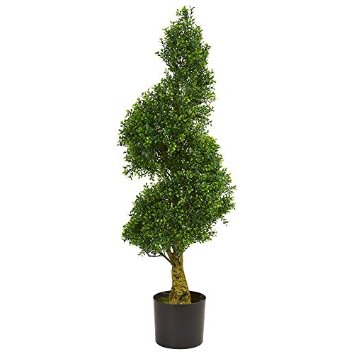 Nearly Natural 4ft. Spiral Boxwood Artificial Tree, UV Resistant (Indoor/Outdoor)