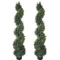 ALL SEASON GREEN 5' Cypress Artificial Outdoor Plants Boxwood Topiary Spiral Front Porch Decor Tree Potted Set of 2 - size: 5 ft