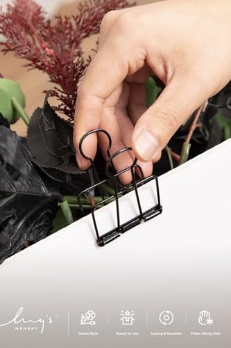 Ling's moment Wedding Artificial Welcome Sign Flowers Swag Arch Floral Garland Decorations Black Burgundy Ceremony Reception Entrance Entryway Party Banquets Easel Wall Home Outdoor(NOT Include Sign) - color: Black & Burgundy