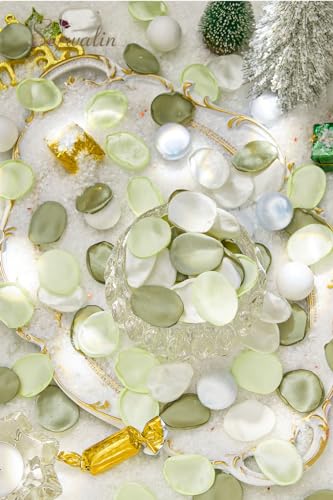 Serwalin 300Pcs Silk Rose Petals Artificial Flower Petals for Weddings Sage Green Fake Rose Petals Flower Girl Aisle Romantic Decor Dinner Table Centerpieces Proposal (3 Color Mixes) - color: Tranquil Sage Green, size: 300pcs