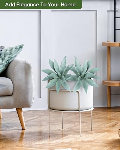 Velener Artificial Outdoor Blue Agave Plant - Small Size UV Resistant Fake Agave Plants for Indoor and Outdoor Decor(14 Inch)-2 Pack - color: Hard-blue
