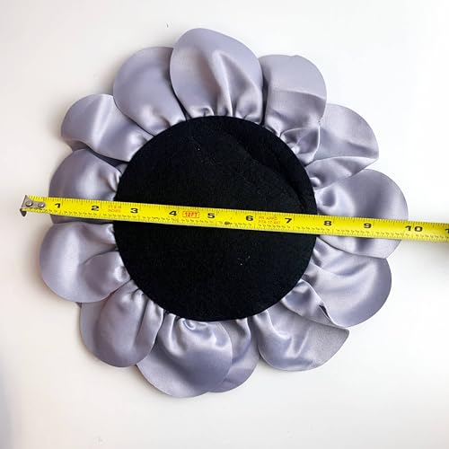 Heyiwell Large Satin Fabric flower for Brooch Pin Wedding Party Dance Dress Suit Clothes Head Hair Accessories DIY Decor 9.45"Inch - color: Gray