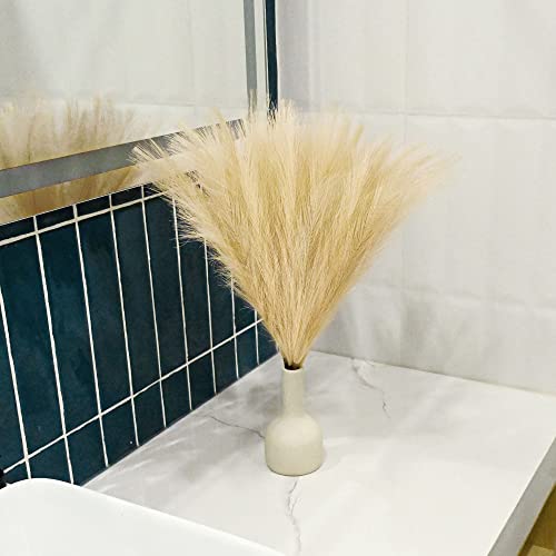 6 PCS Faux Pampas Grass Arrangement - 18"/45cm Artificial Fluffy Pompous Grass Stems for Boho Chic Home and Wedding Decor (Khaki) - color: A7- Khaki