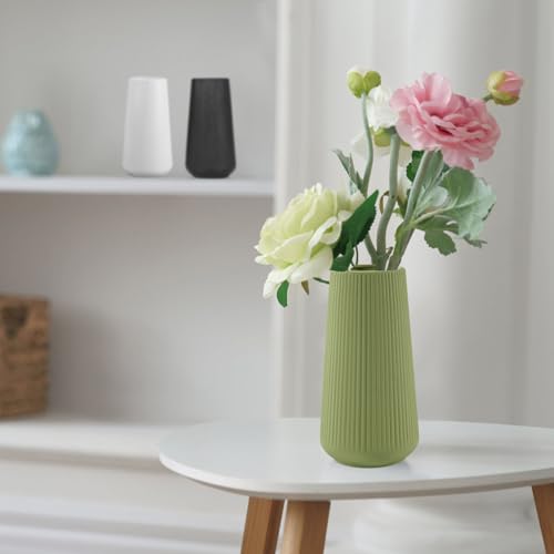 XL Saga Green Ceramic Vase, GUKJOB Cute Flower Vase for Pampas Grass, Home, Living Room, Dining Table, Farmhouse, Office Decor, Bedroom, Table, and Kitchen Shelf (XL Saga Green) - color: XL Saga Green