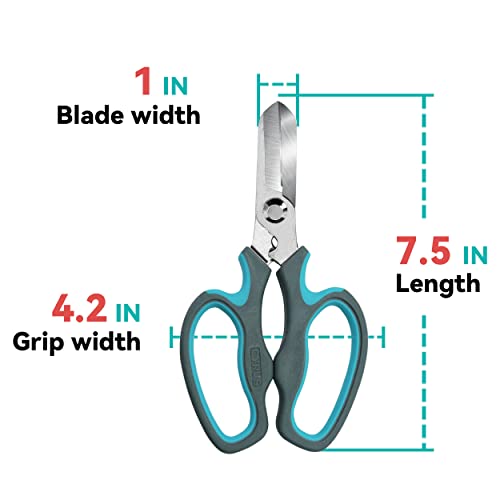 CYRUS Flower Scissors Floral Shears for Cutting Flowers,Garden Shears with Integrated Stab Remover,Florist Cutters Rose Snips,Blue - style: Blue