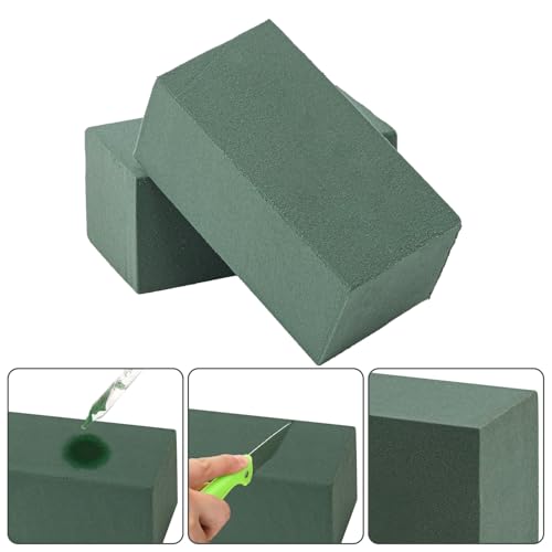 IHDYPPEW 20 PCS Green Floral Foam Blocks, 6"L x 3"W x 2.5"H Floral Foam for Flower Arrangements, Dry and Wet Florist Foam for Flowers, Flower Foam Bricks for Flowers Business, Outdoor, Weddings - size: 20 PCS 6 x 3 x 2.5 inch
