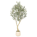 Realead 6ft Artificial Olive Tree with Tall Exquisite Planter - Realistic Faux Olive Tree with Thick Trunk and Lifelike Fruits - Large Fake Olive Tree for Home Office Decor - size: 6ft