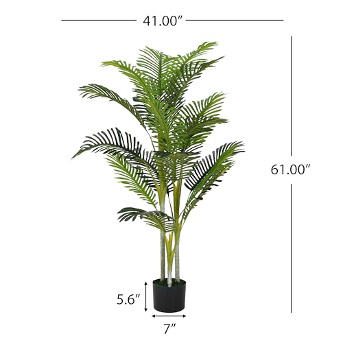 Christopher Knight Home Alene Set of 2 61''H Artificial Tree Indoor, Artificial Palm Tree with Nursery Pot, Tropical Style Faux Tree and Black Plastic Pot, Artificial Plant for Home Office Decor,Green - color: Green/61''h
