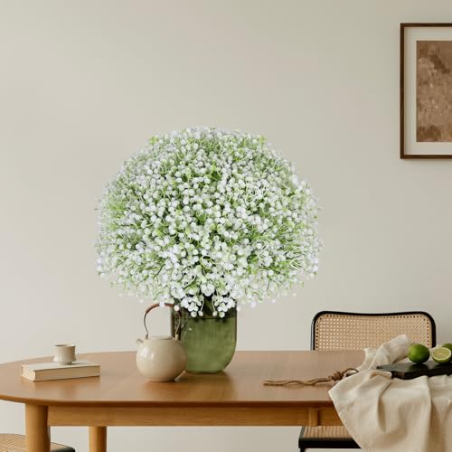 380 Pcs Baby Breath Artificial Flowers Fake White Baby Breath Flower Artificial Bulk Real Touch Faux Gypsophila Bouquet for Wedding Floral Arrangement Centerpieces Table Decoration - size: 380 PCS