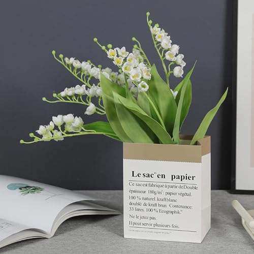 NatureMan 6 Branch Lily of The Valley Artificial Flowers,Simulation Lily of The Valley Silk Flower,Outdoor Bridal Wedding Bouquet for Home Garden Party Wedding Decoration