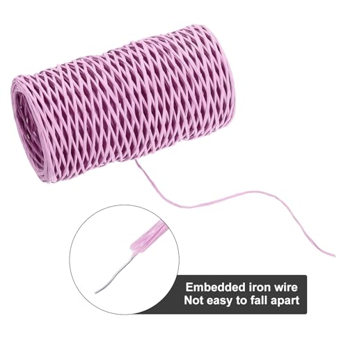 MECCANIXITY Floral Wire 164ft/50m 1mm Vine Bind Wire Rustic Craft Wrapping Metal Wire for Flower Bouquet Wreath Making, Light Purple - color: Light Purple, size: 1mmx50m