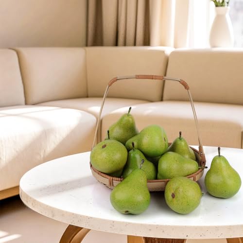 Gresorth 6pcs High Grade Fake Green Pear Decoration Artificial Realistic Fruit Simulation for Home Party Holiday Christmas Display - color: R