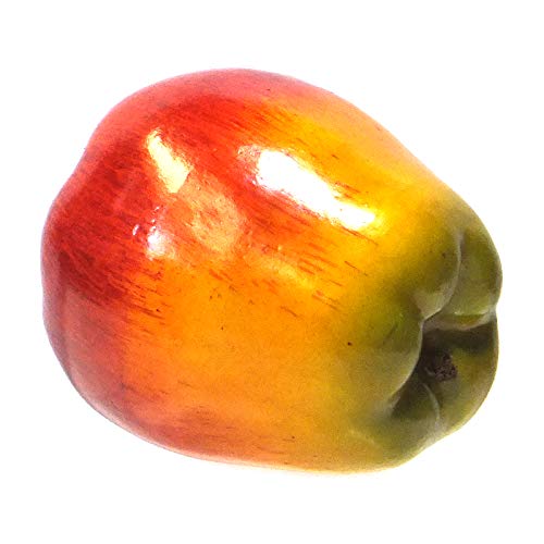 Vasefill 6-Pack Artificial Red Yellow Cortland Apple Plastic Apples Fruit Six Pieces Fake Manzana - color: Apple (Cortland)