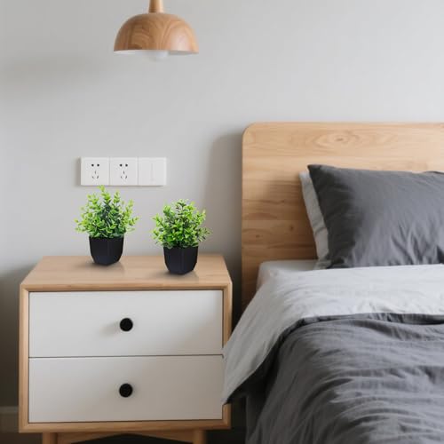 Der Rose 4 Pack Black Bathroom Decor Fake Plants Mini Artificial Greenery Potted Plants for Halloween Decor Indoor Office Table Room Farmhouse Decor - color: Black