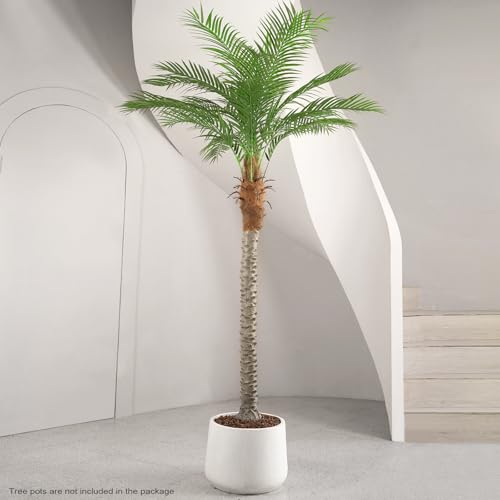 Artificial Phoenix Palm Tree 9ft Tall Outdoor Indoor Decor Fake Plants with 21 Adjustable Leaves, Large Faux Sago Palm Tree for Home Office Living Room Yard Outside Patio Poolside (2, 9ft) - size: 9ft