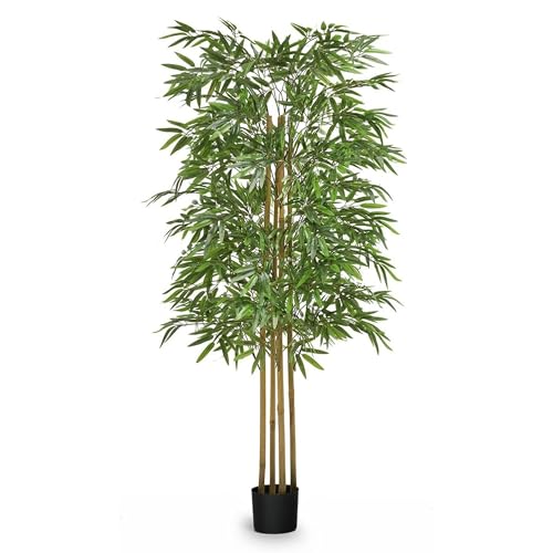 Maia Shop 5ft Artificial Bamboo Tree Plant for House, Apartment or Office – Realistic Fake Indoor Plants for Living Room, Bedroom, Bathroom, Entryway or Patio – Faux Greenery for Home Décor - color: Bamboo, size: 5ft