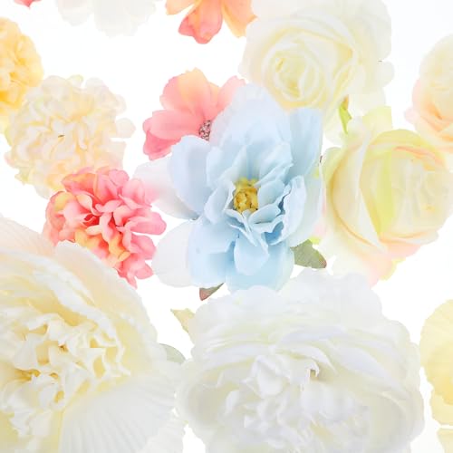 21pcs Artificial Peony Flower Heads Small Fake Flowers Silk Simulation Craft Decorations for DIY Wedding Party Home Décor