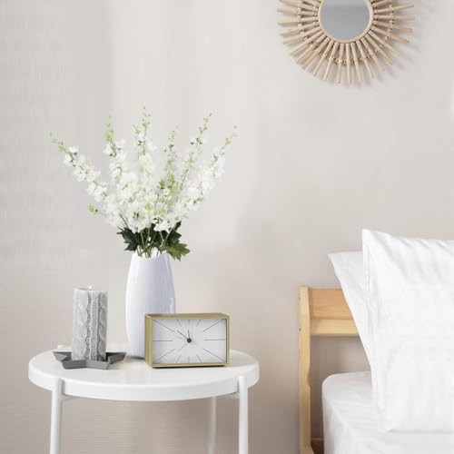 White Delphinium Artificial Flowers,8PCS Long Stem Silk Larkspur Flowers 33.5'' Faux Delphinium Stems for Tall Vase Home Wedding Table Decor(White) - color: White