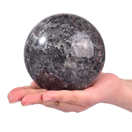 Large Yooperlite Sphere Natural Yooperlite Stone Healing Crystal Ball with Stand Energy Meditation Decor 110-120mm/4.3-4.7" - color: Yooperlite, size: 110-120mm/4.3-4.7"