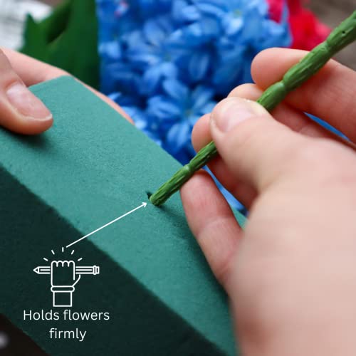 FLOFARE Pack of 6 Floral Foam Blocks Each (5.5"L x 3.1"W x 1.6"H) Green Wet & Dry Flower Foam for Fresh & Artificial Flower Arrangement, Plant Foam, Florist Supplies for DIYs, Arts, Crafts & Weddings - size: Pack of 6