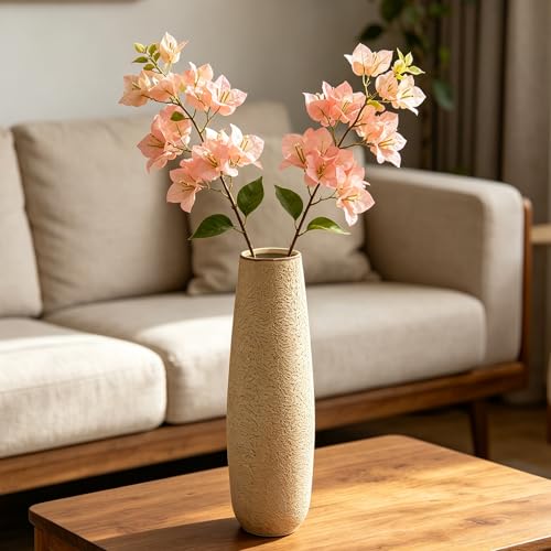 Hosley 16 in High Enamel Finish Metal Vase, Ideal for Dried Flowers Gift for Floral Arrangements Wedding Home Spa Votive Candle Gardens - color: Enamel Finish 1