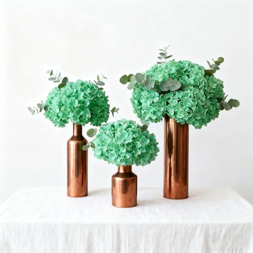 WEISPARK 100PCS Artificial Hydrangea Flowers, Fake Flowers Silk Hydrangea Full Flowers Heads with Stems for Wedding Home Party Shop Baby Shower Decor (Peacock Green) - color: Peacock Green