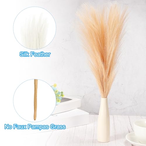 PATIKIL 17 Inch Faux Pampas Grass, 12 Pcs Boho Decor for Home Decoration Artificial Tall Fluffy Stems for Wedding Flower Party Vase Arrangement Centerpieces, Cream - color: Cream